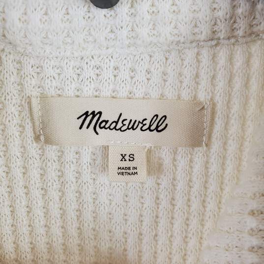 Madewell Women Ivory Waffle Button Up Shirt XS image number 3