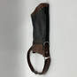 Womens Black Brown Leather Adjustable Strap Outer Zip Pockets Crossbody Bag image number 3