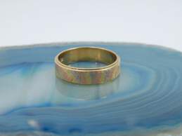 14K Tricolor Gold Textured Band Ring 6.8g