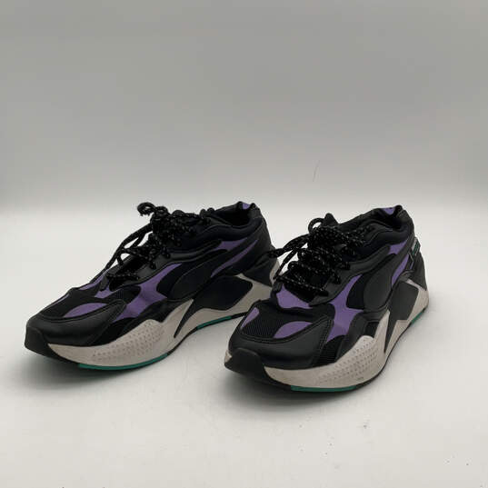 Womens RS-X 306499-05 Black Purple Lace-Up Low Top Sneaker Shoes Size 11 image number 4