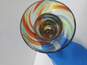 VTG. Handblown Glass Confetti Swirled Candle Stick Holder image number 3