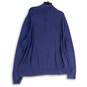 Mens Blue Mock Neck Long Sleeve 1/4 Zip Knitted Pullover Sweater Size XXL image number 2