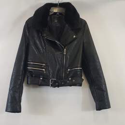Zara Women Black Zipper Accent Jacket M