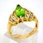 14K Yellow Gold Marquise Cut Peridot & Diamond Accent Ring 5.8g image number 6