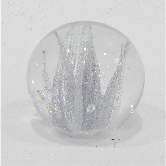 Vintage Murano Style Art Glass Bubble Paperweight image number 1