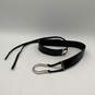 Womens Black Leather Adjustable Engraved Metal Buckle Waist Belt Size XL image number 1