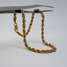 10k Gold Twist Rope 7.75 Inch Bracelet 1.7g