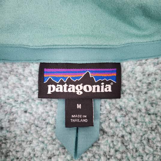 Patagonia WM's Long Sleeve Heather Green Fleece Pullover Size M image number 3