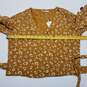 Marine Layer mustard long sleeve cropped wrap top XL image number 3