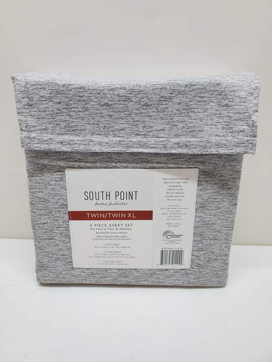 South Point Home Fashions Gray 4 Piece Twin/Twin XL Sheet Set image number 1