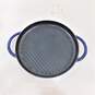 Staub France Blue Round 12 inch Cast Iron Grill Pan w/ Lid image number 2