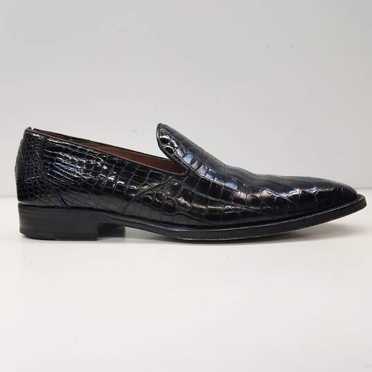 Mezlan Platinum Casanova Black Genuine Alligator Croc Leather Loafers Shoes Men's Size 10 M image number 2