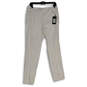 NWT Womens White Flat Front Slash Pocket Straight Leg Dress Pants Size 4 image number 1