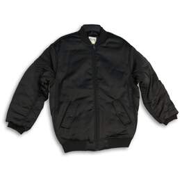 Offline by Aerie Mens Black Long Sleeve Full-Zip Bomber Jacket Size XS