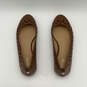 Womens Brown Leather Round Toe Slip-On Fashionable Ballet Flats Size 8.5 image number 5