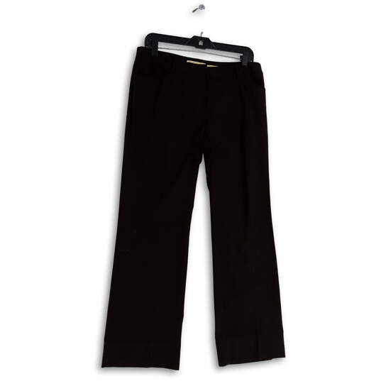 Womens Black Flat Front Pockets Regular Fit Straight Leg Dress Pants Size 8 image number 1