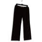 Womens Black Flat Front Pockets Regular Fit Straight Leg Dress Pants Size 8 image number 1