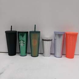 Bundle of 6 Assorted Starbucks Travel Tumblers with Straws