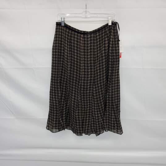 AK Anne Klein Concorde Black Silk Lined Skirt WM Size 10 NWT image number 2