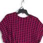 NWT Zara Womens Pink Black Houndstooth Ruched Surplice Neck Sweater Dress Size L image number 4