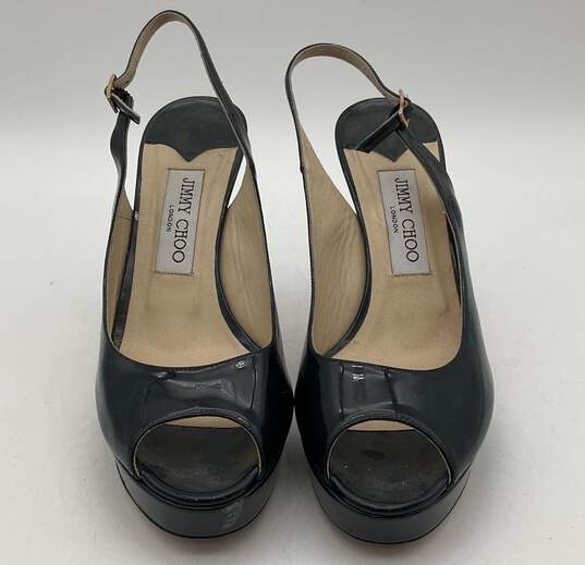 Jimmy Choo Leather Slingback Sandals W/ Buckle Closures image number 5