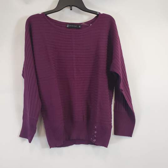 New York & CO Women Purple Sweater L NWT image number 1