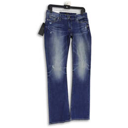 NWT Womens Blue Denim Medium Wash 5-Pocket Design Bootcut Jeans Size 30x33