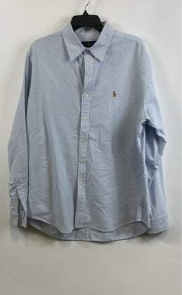 Ralph Lauren Mens Blue White Cotton Striped Long Sleeve Button-Up Shirt Size XL alternative image