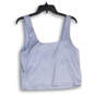Womens Blue Square Neck Wide Strap Sleeveless Camisole Top Size XL image number 2