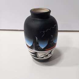Native American Themed Pottery Vase