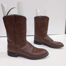 Men's Brown Leather Justin Size 10D Boots alternative image