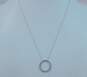 Contemporary 14K White Gold Diamond Accent Open Circle Pendant Necklace 2.0g image number 2