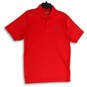 Mens Red Spread Collar Short Sleeve Golf Polo Shirt Size Small image number 1