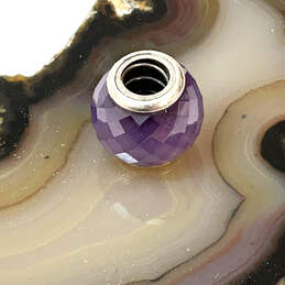 Designer Pandora 925 ALE Sterling Silver Purple Facets Murano Beaded Charm