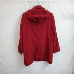Calvin Klein Red Hooded Button Up Jacket WM Size PXL NWT alternative image