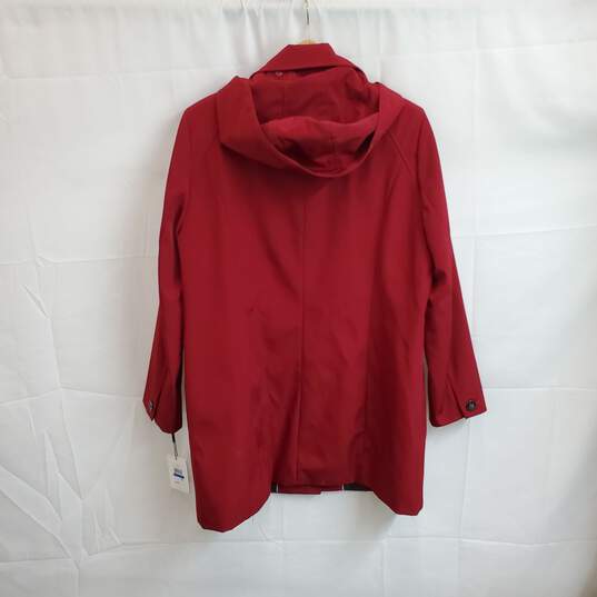 Calvin Klein Red Hooded Button Up Jacket WM Size PXL NWT image number 2
