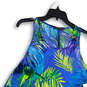 NWT Womens Multicolor Tropical Print Asymmetrical Hem Blouse Top Size XL image number 3