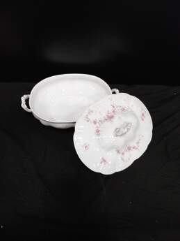 Vintage Hasburg Austria Porcelain Hand Painted Oval Covered Serving Dish