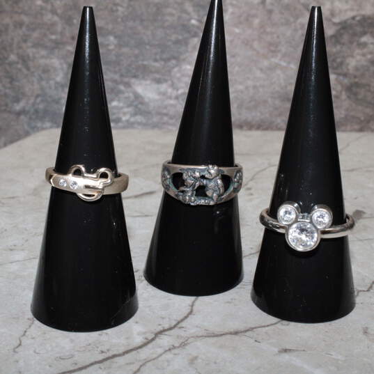 Assortment of 3 Disney Sterling Silver Rings (Size 5-9.50) - 11.4g image number 2