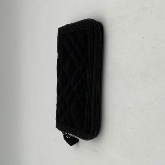 Authentic Womens Black Quilted Inner Pockets Card Slots Zip Around Wallet image number 2