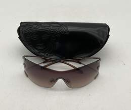 Versace Women's Designer Sunglasses Brown Shield Ea'se Lense 2052 Complete With Case, Lenses Clutch & Cord alternative image