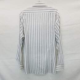Yves Saint Laurent White Striped Cotton Blend Dress Shirt Mn Size 17.5 AUTHENTICATED alternative image