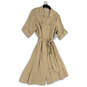NWT Womens Tan Short Sleeve Collared Belted Button-Front Shirt Dress Sz 20W image number 1