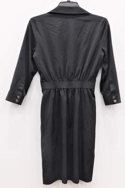 New York And Company Black Belted Collared Shirt Dress Size S alternative image