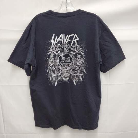 Slayer Rock & Death Black Logo 100% Cotton T-Shirt Size L image number 2