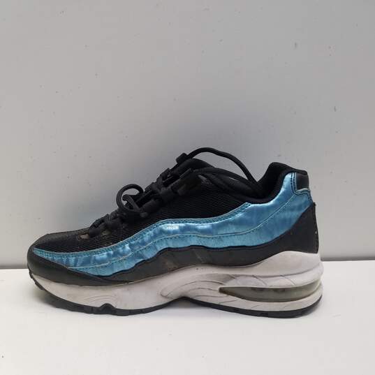 Nike Air Max 95 EP GS Black Light Current Blue Womens Sneakers Size 4Y image number 2