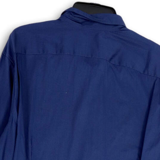 Mens Blue Regular Fit Long Sleeve Spread Collar Button-Up Shirt Sz 17-17.5 image number 4