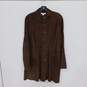 Coldwater Creek Brown Suede Button Up Coat Women's Size XL image number 1