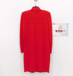 Women's St John Red Knitted Long Sleeve Dress Size 8 alternative image