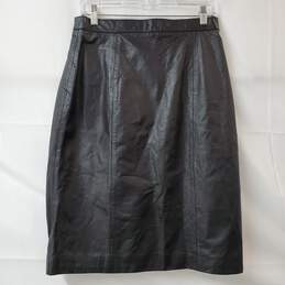 Wilsons The Leather Experts Women's Black Leather Midi Skirt Size 12 alternative image